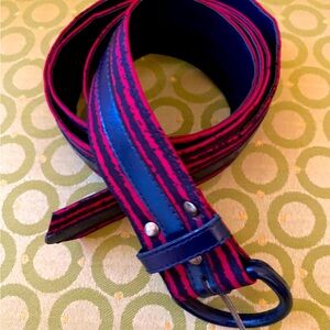 Red and blue fabric belt